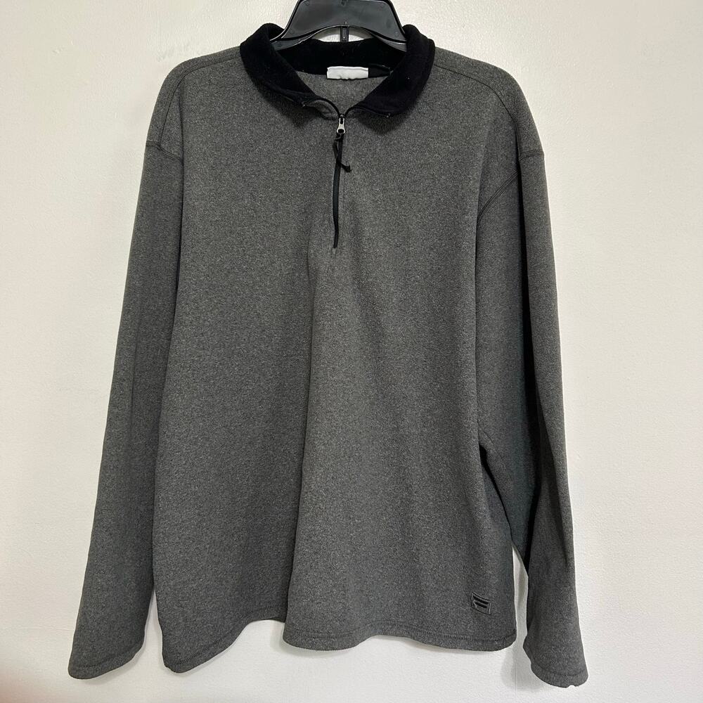 FILA Men's 2XL Polartec Gray Quarter Zip Fleece Pullover
